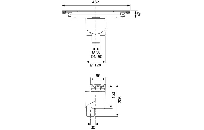 Сифон для душового каналу TECEdrainprofile DN 50 вертикальний Tece - Зображення 191511524-76248.jpg