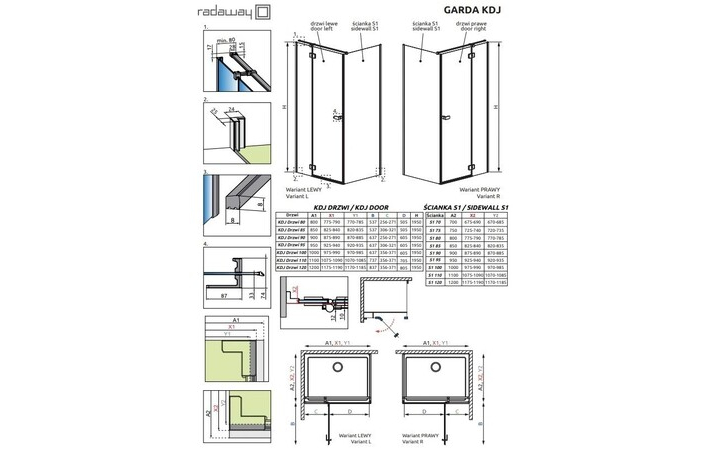 Душова кабіна Garda Black KDJ 90x90 R RADAWAY - Зображення 192376210-65240.jpg