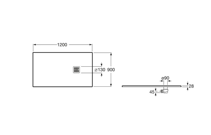 Душовий піддон Terran 120х90 Stonex графіт AP1014B038401200 Roca - Зображення 192821657-7dac3.jpg