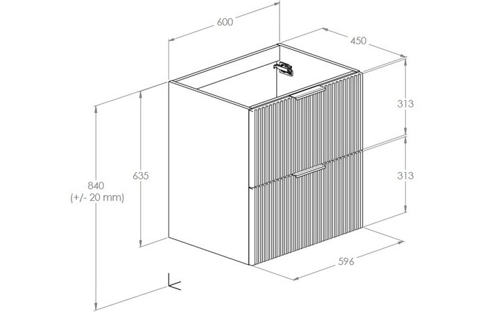Шафка з умивальником Reef 600 Light Oak A857954464+A3272A3000 Roca - Зображення 193097524-b73ab.jpg
