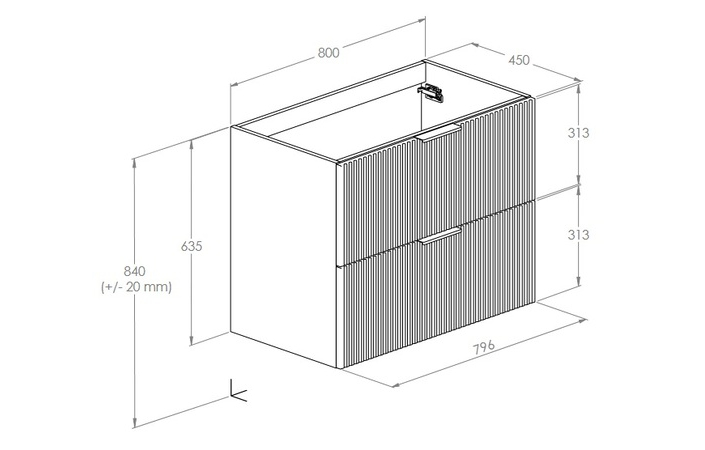 Шафка з умивальником Reef 800 White matt A857955529+A3272A4000 Roca - Зображення 193097525-cb307.jpg