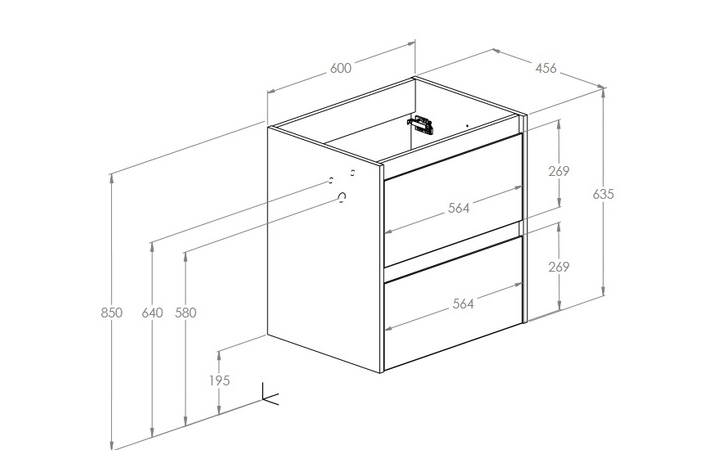 Шафка з умивальником Claudia 600 White matt A857794529+A3272A3000 Roca - Зображення 193248272-f7d29.jpg