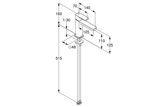 Смеситель для умывальника Renon 110 DN 15 42282N075 брашированное золото Kludi - Зображення 193248276-d95fa.jpg