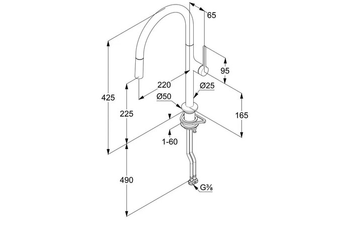Змішувач для кухні Reef 50851N575 брашований нікель Kludi - Зображення 193248282-0a804.jpg