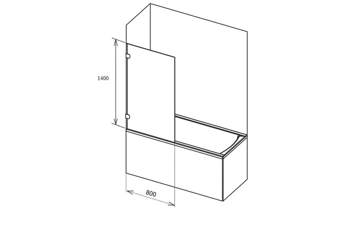 Шторка для ванни нерухома XPSVS1-80 V140 Чорний Transparent RAVAK - Зображення 194969193-2797f.jpg