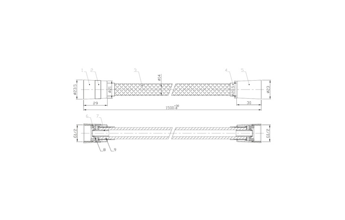 Душевой шланг 1500 мм золотой брашированный 040100GN EMPORIA - Зображення 197671937-e1378.jpg