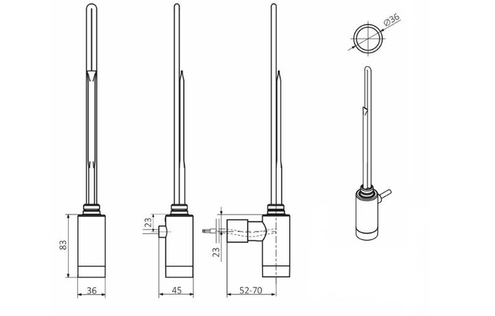 ТЕН прихованого монтажу One R36 200W Ral 8025 matt Terma - Зображення 198196806-f3f0c.jpg