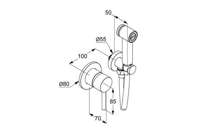 Гігієнічний душ Bozz нікель брашований 38998N576 Kludi - Зображення 198961399-60e58.jpg