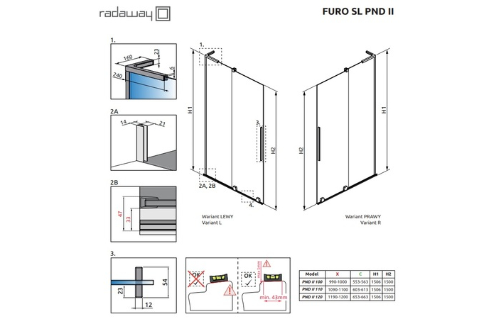 Шторка для ванни Furo SL Brushed Nickel PND II 538 L RADAWAY - Зображення 199486779-6a676.jpg