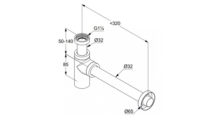 Сифон для умивальника G1 10020N0-00 Brushed Nikel Kludi - Зображення 199589598-26456.jpg
