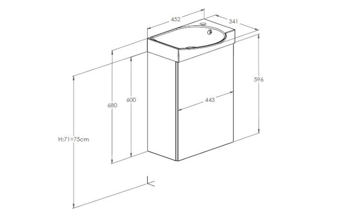 Шкафчик с умывальником Ravell 450 White matt A852448806 Roca - Зображення 199611953-ebd66.jpg