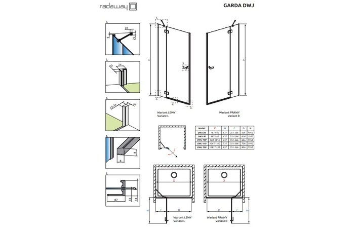 Душевые двери Garda Chrome DWJ 100 левые RADAWAY - Зображення 202868692-34c9f.jpg