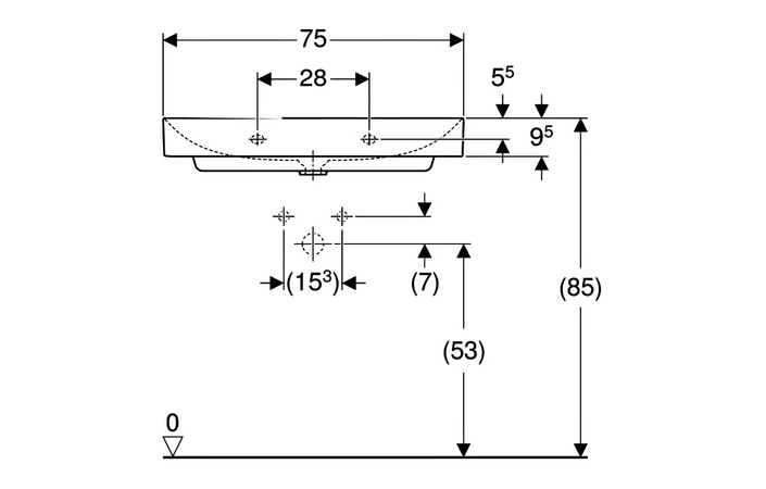 Умывальник One 75 505.021.01.2 Geberit - Зображення 203190967-093f0.jpg