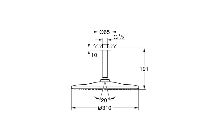 Верхній душ Rainshower Mono 310 26560000 Grohe - Зображення 204592265-ea8d3.jpg