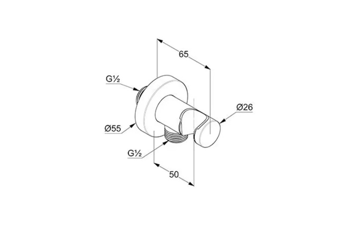 Тримач для ручного душу A-QA нікель брашований 60547N5-00 Kludi - Зображення 205293037-f0982.jpg