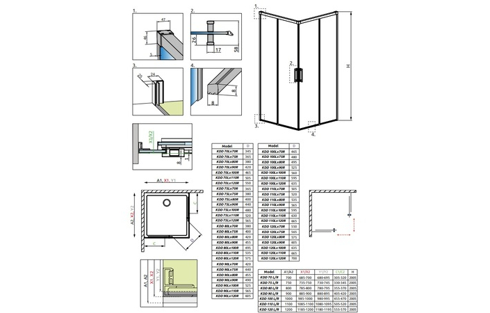Душова кабіна (половина) Idea Brushed Copper KDD 90 права RADAWAY - Зображення 205949765-42a15.jpg