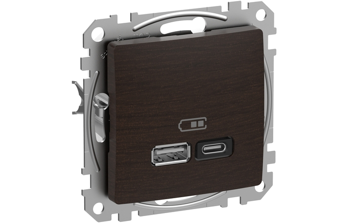 Розетка USB A+C 3A Венге Sedna Design & Elements (SDD181404), Schneider Electric - Зображення 20621758-b27af.jpg