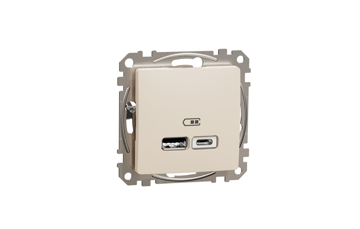 Розетка USB A+C 2,4A Бежевый Sedna Design & Elements (SDD112402), Schneider Electric - Зображення 20621884-1610d.jpg