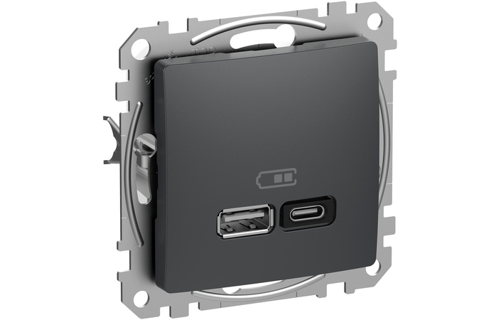 Розетка USB A+C 3A Антрацит Sedna Design & Elements (SDD114404), Schneider Electric - Зображення 20621961-80261.jpg