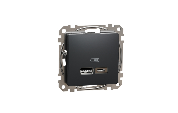 Розетка USB A+C 2,4A Черный Sedna Design & Elements (SDD114402), Schneider Electric - Зображення 20621962-0d711.jpg