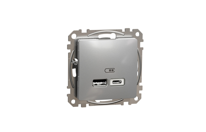 Розетка USB A+C 2,4A Алюміній Sedna Design & Elements (SDD113402), Schneider Electric - Зображення 20621993-85f33.jpg