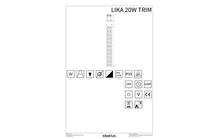 Точечный светильник LIKA 20W TRIM (206233), IDEAL LUX - Зображення 206233_IS.jpg