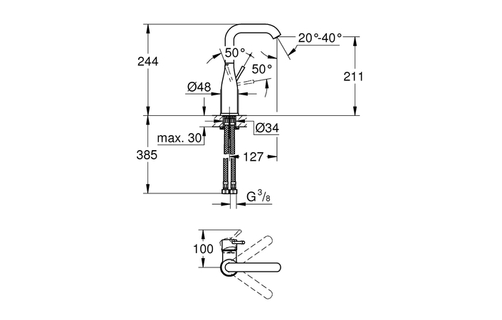 Змішувач для умивальника Essence L-Size 24177KF1 Grohe - Зображення 206431250-1926f.jpg