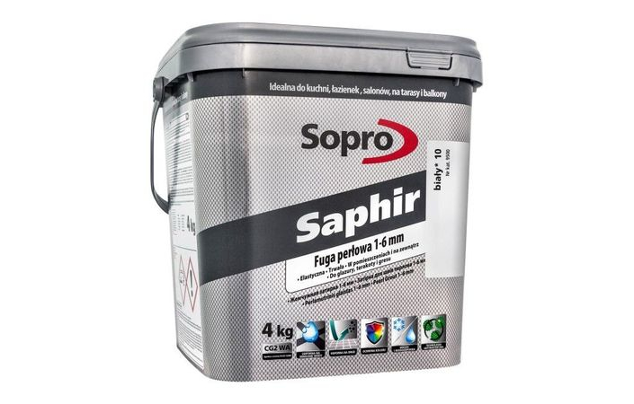 Затирка для швів Sopro Saphir 9500 біла №10 (4 кг) - Зображення 206685-327e6.jpg