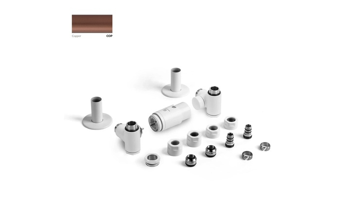 Набір вентилів трьохосьовий термостатичний лівий Integra All in One Copper Terma - Зображення 206755549-cd21b.jpg