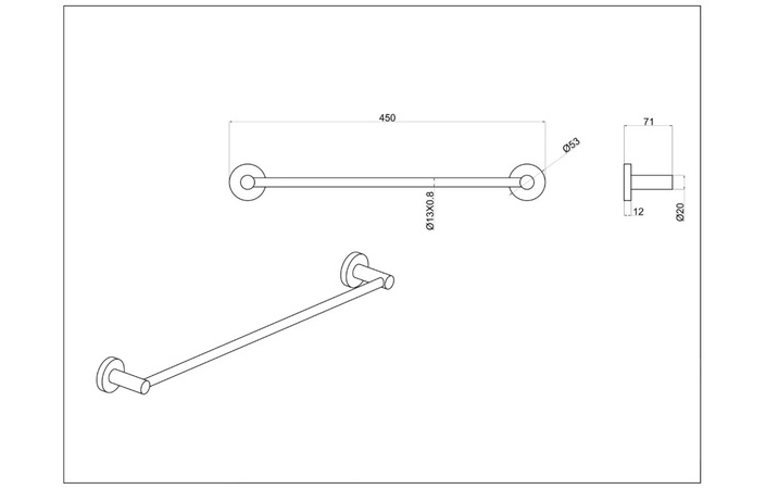 Держатель для полотенец 450 мм черный matt 5045BM EMPORIA - Зображення 207126488-c38c8.jpg