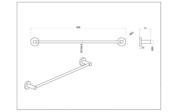 Тримач для рушників 600 мм мідь брашована 5060BRG EMPORIA - Зображення 207144716-32dbf.jpg