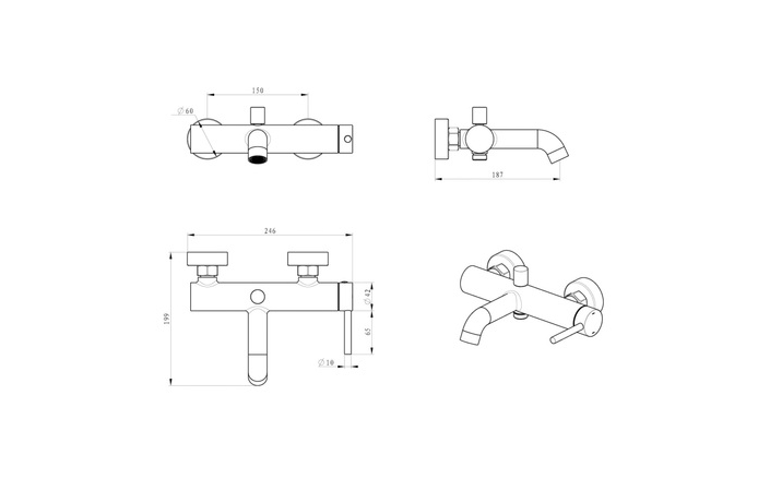 Смеситель для ванны FLY черный matt ZESTAW-FLY-27-BM EMPORIA - Зображення 207144989-5f955.jpg