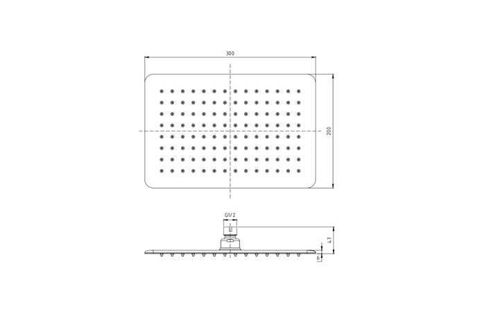 Верхний душ прямоугольный gun metal 04061BN EMPORIA - Зображення 207145036-d3f0e.jpg