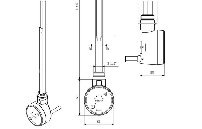 ТЕН прихованого монтажу MOA BLUE 400W Silver matt Terma - Зображення 207313048-0fc62.jpg