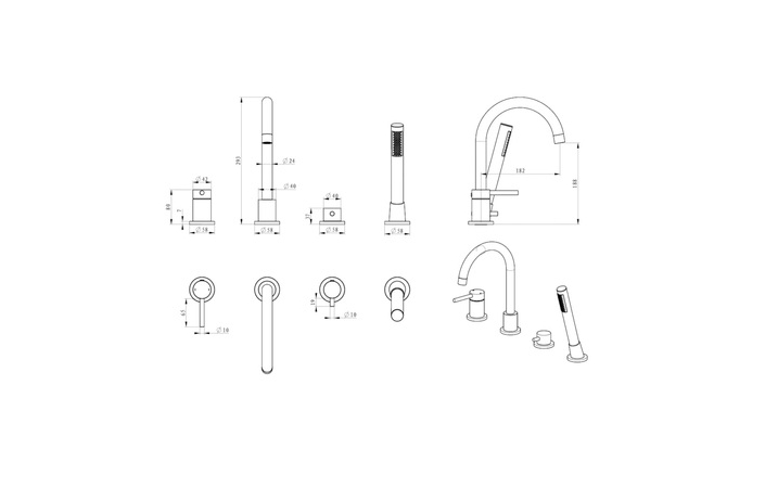 Смеситель для ванны FLY золотой брашированный 03033GN EMPORIA - Зображення 207543243-df770.jpg