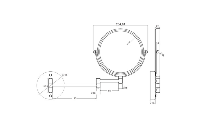 Дзеркало косметичне золотий брашований 5080GN EMPORIA - Зображення 207543245-41853.jpg