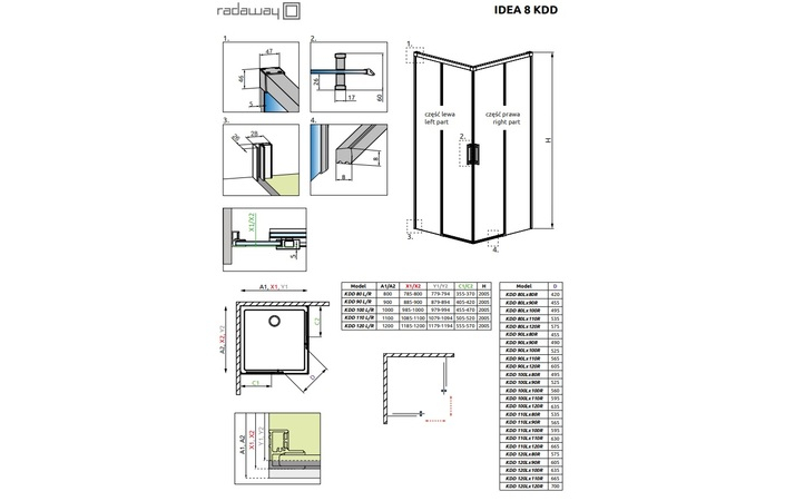 Душова кабіна (половина) Idea 8 Chrome KDD 100 права RADAWAY - Зображення 208544164-18221.jpg