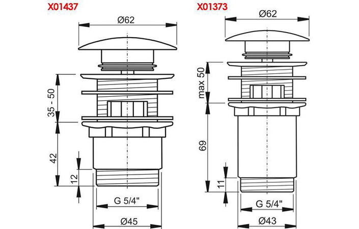 Донний клапан Click-Clack X01836 White matt RAVAK - Зображення 208672072-aadbf.jpg
