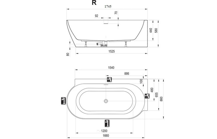 Ванна FREEDOM Corner II Tec R 175x86 CC81700000 RAVAK - Зображення 209106545-b7afc.jpg