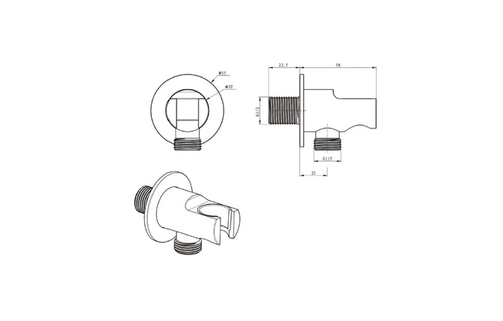 Підключення душового шланга мідь брашована 04082BRG EMPORIA - Зображення 209698250-789ad.jpg
