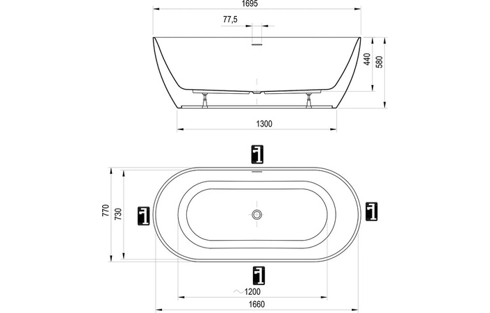 Ванна FREEDOM O Tec 170x77 CC61000000 RAVAK - Зображення 210261860-65b11.jpg