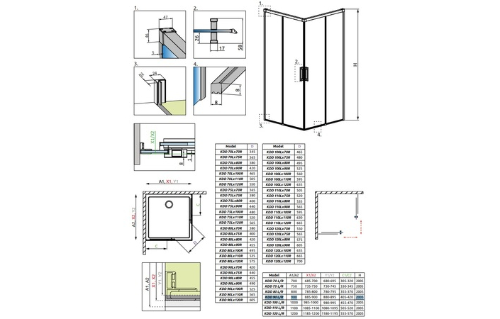 Душова кабіна (половина) Idea 6 Brushed Gold KDD 90 ліва RADAWAY - Зображення 210409267-a80a2.jpg