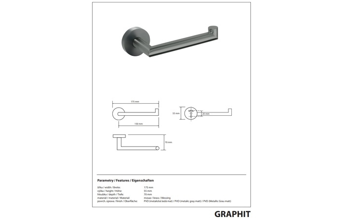 Тримач для туалетного паперу Graphit 156212032 Bemeta - Зображення 210537824-b385f.jpg