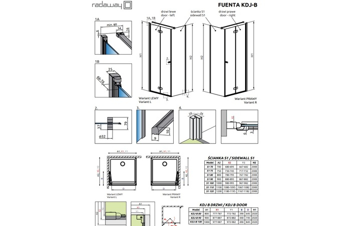 Душові двері Fuenta Chrome KDJ B 90L RADAWAY - Зображення 211225018-35e72.jpg