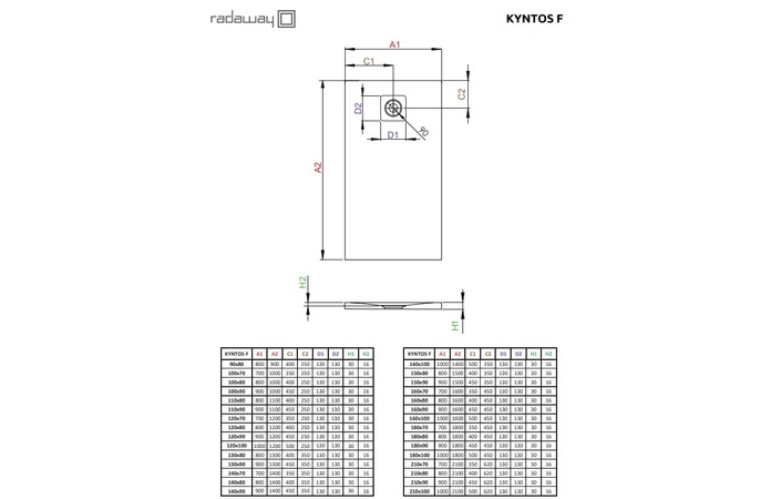 Душовий піддон Kyntos F 90x80 см Cashmere RADAWAY - Зображення 211486075-d49d7.jpg