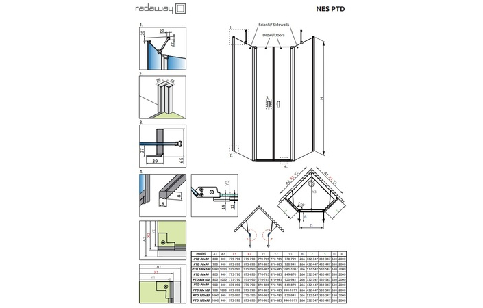 Душові двері NES 6 Brushed GunMetal PTD RADAWAY - Зображення 211616022-714aa.jpg