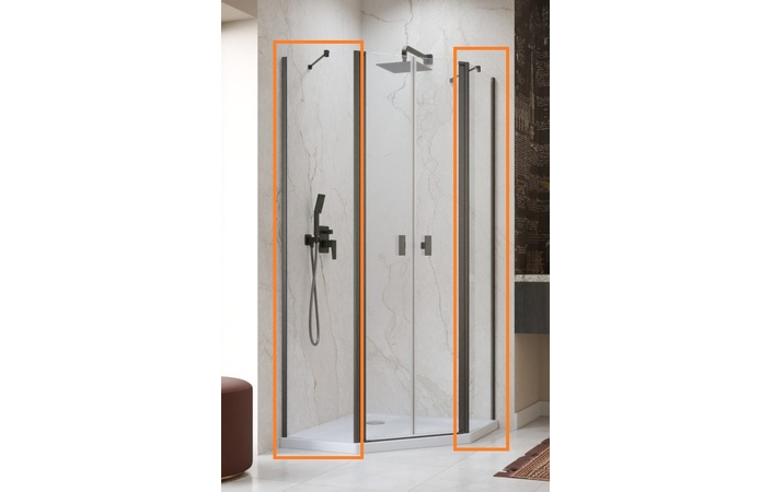 Комплект бокових стінок Nes 6 Brushed GunMetal PTD 90 RADAWAY - Зображення 211616027-78d36.jpg