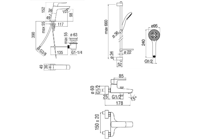 Набір змішувачів для ванни 3 в 1 Acquaviva 2000983917324 Nobili - Зображення 211902385-a8d7c.jpg
