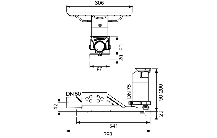Сифон TECEDrainway DN 50 горизонтальний 693010 Tece - Зображення 211981227-bb045.png