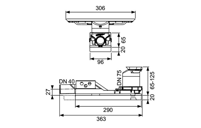 Сифон TECEDrainway DN 40 горизонтальний 693020 Tece - Зображення 211985227-27ebe.jpg